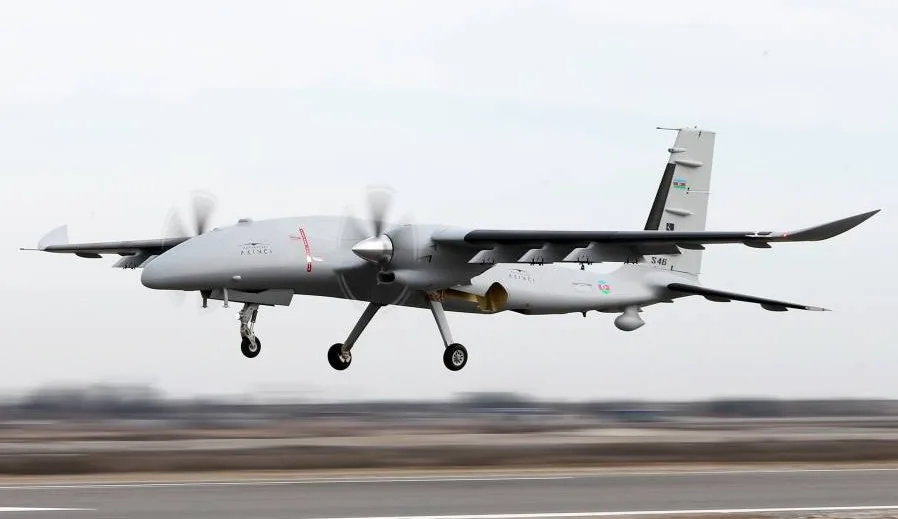 A Bayraktar Akinci, Turkey's high-altitude long-endurance heavy strike drone.
