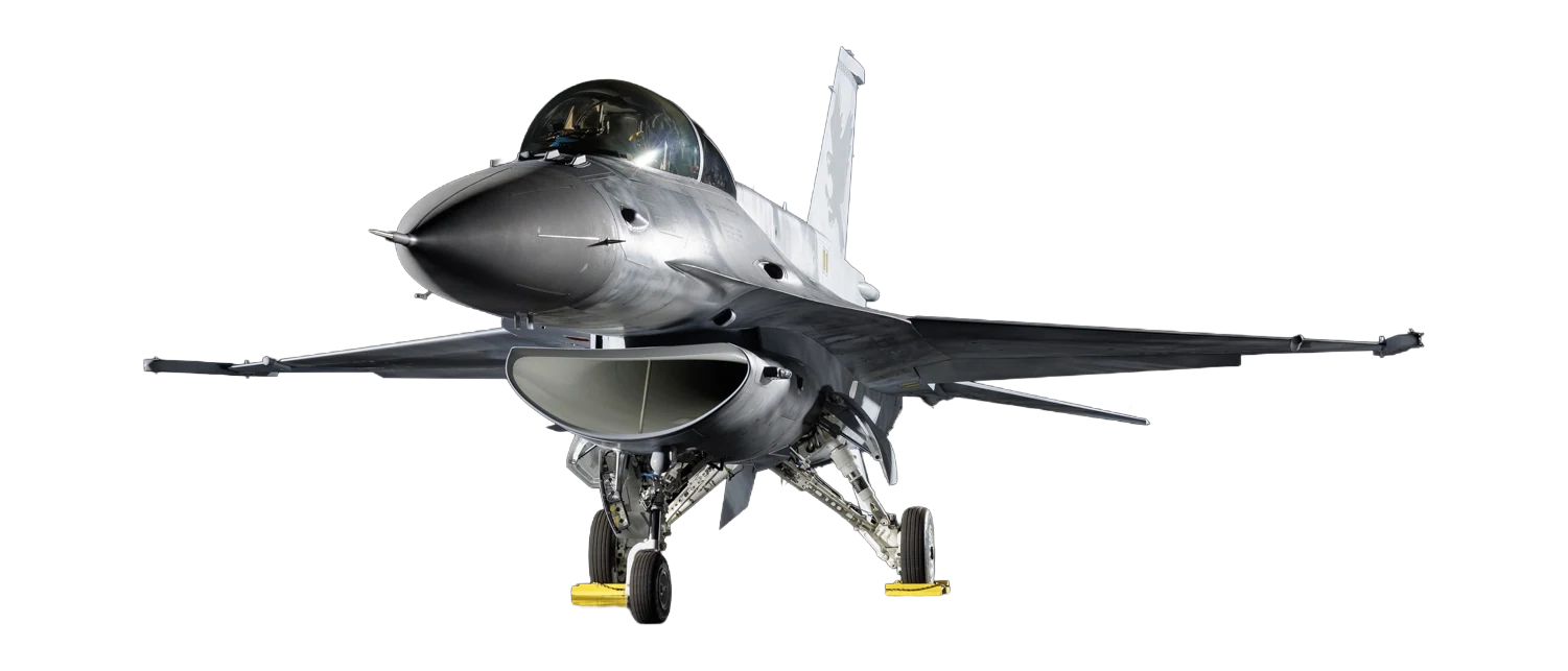 An F-16C Block 70/72 Fighting Falcon in clean studio profile.