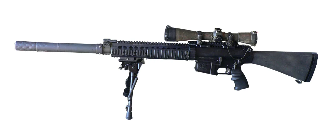 A Knight's Armament SR-25 rifle, the original modern semi-automatic precision rifle.