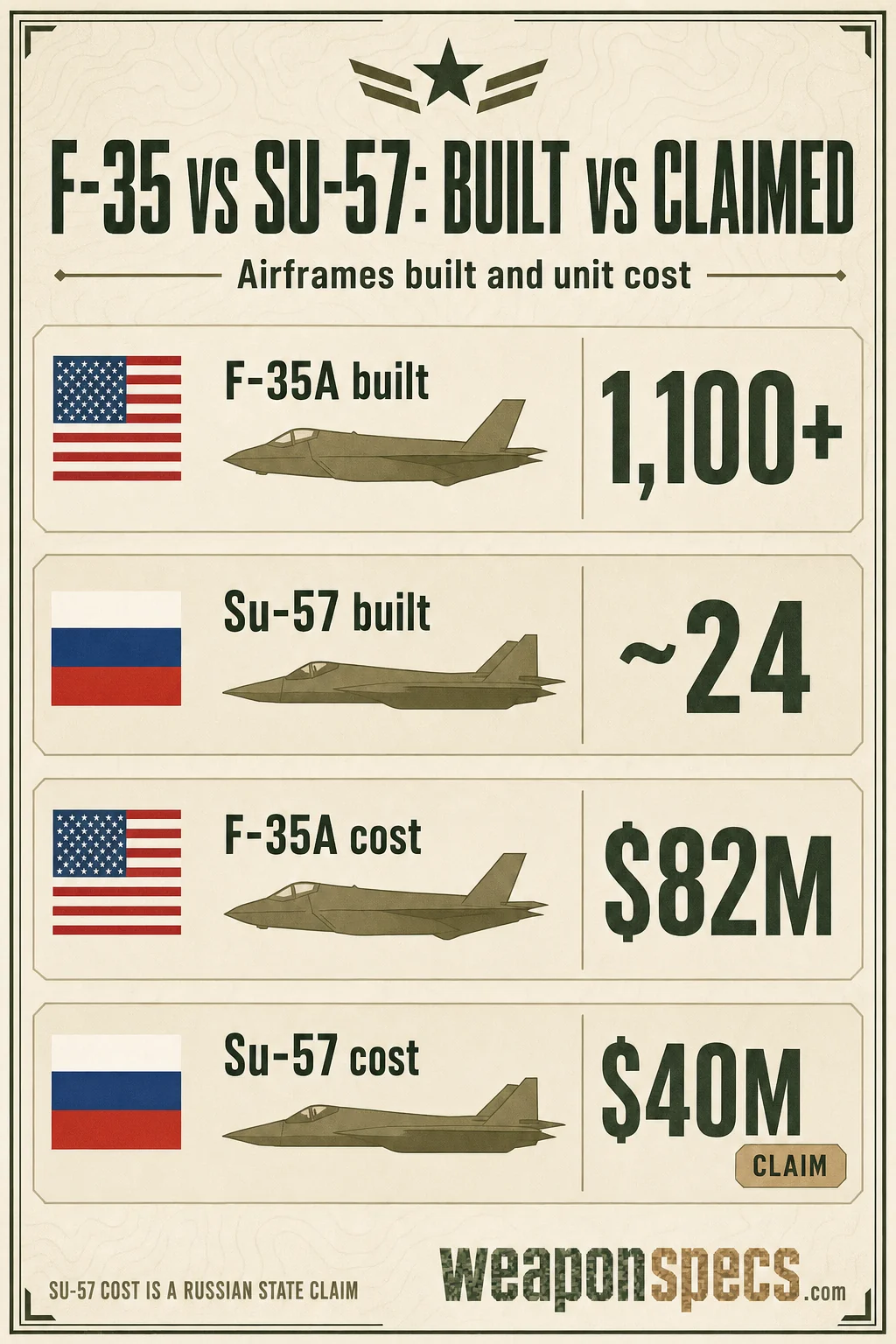 F-35 vs Su-57: Which Fifth-Gen Fighter Wins? infographic