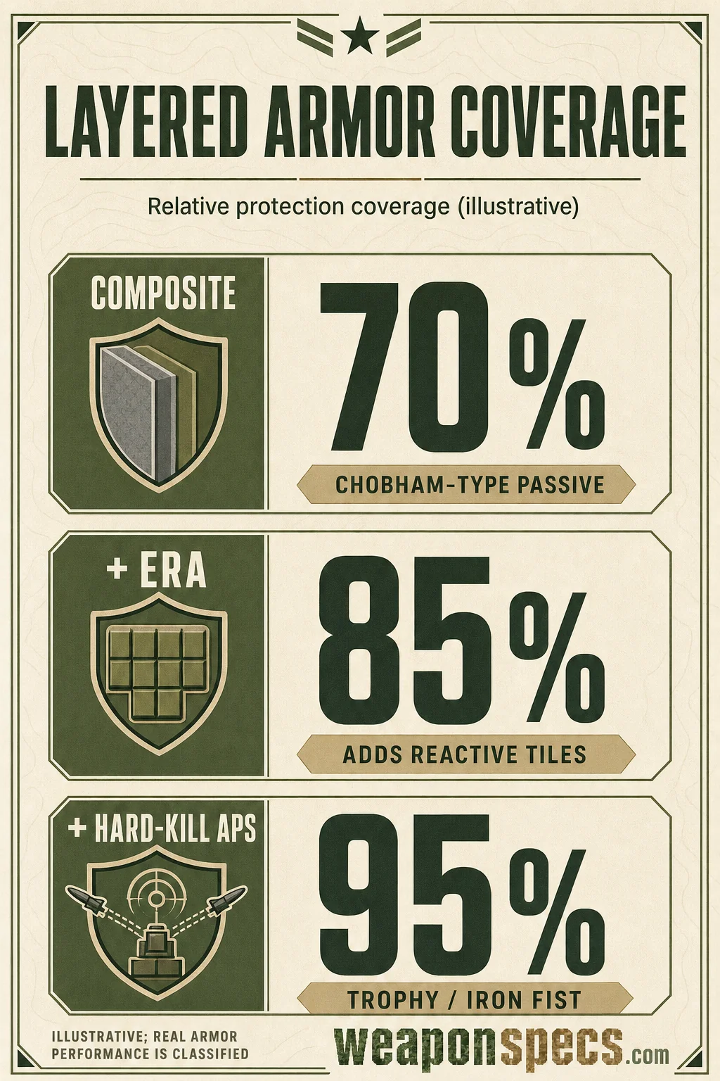 Tank Armor Explained: Composite, ERA & Active Protection infographic