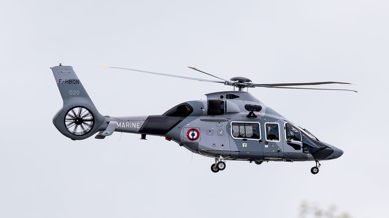 A French Navy Airbus Helicopters H160B on the flight deck, showing the naval variant of the same H160 airframe family