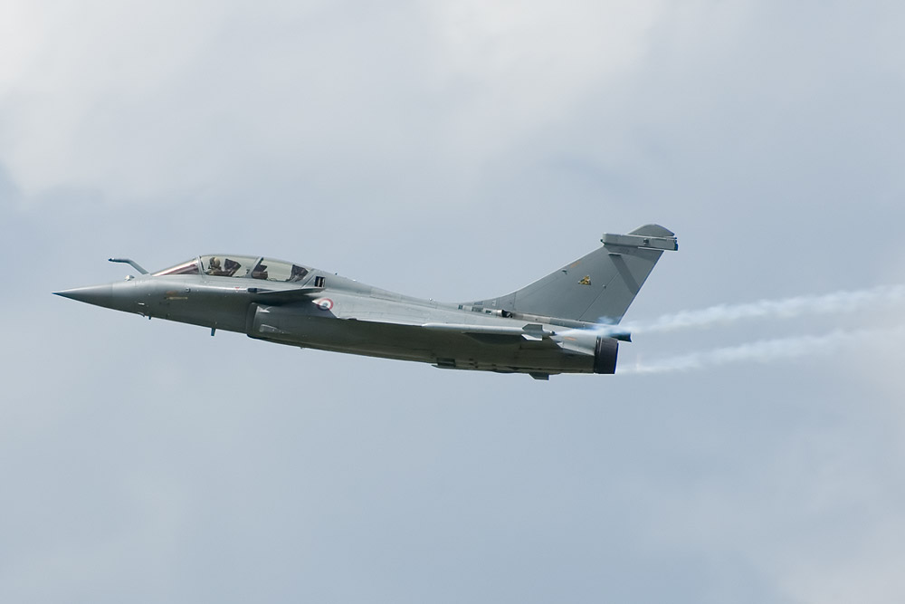 Dassault Rafale B two-seat variant in flight