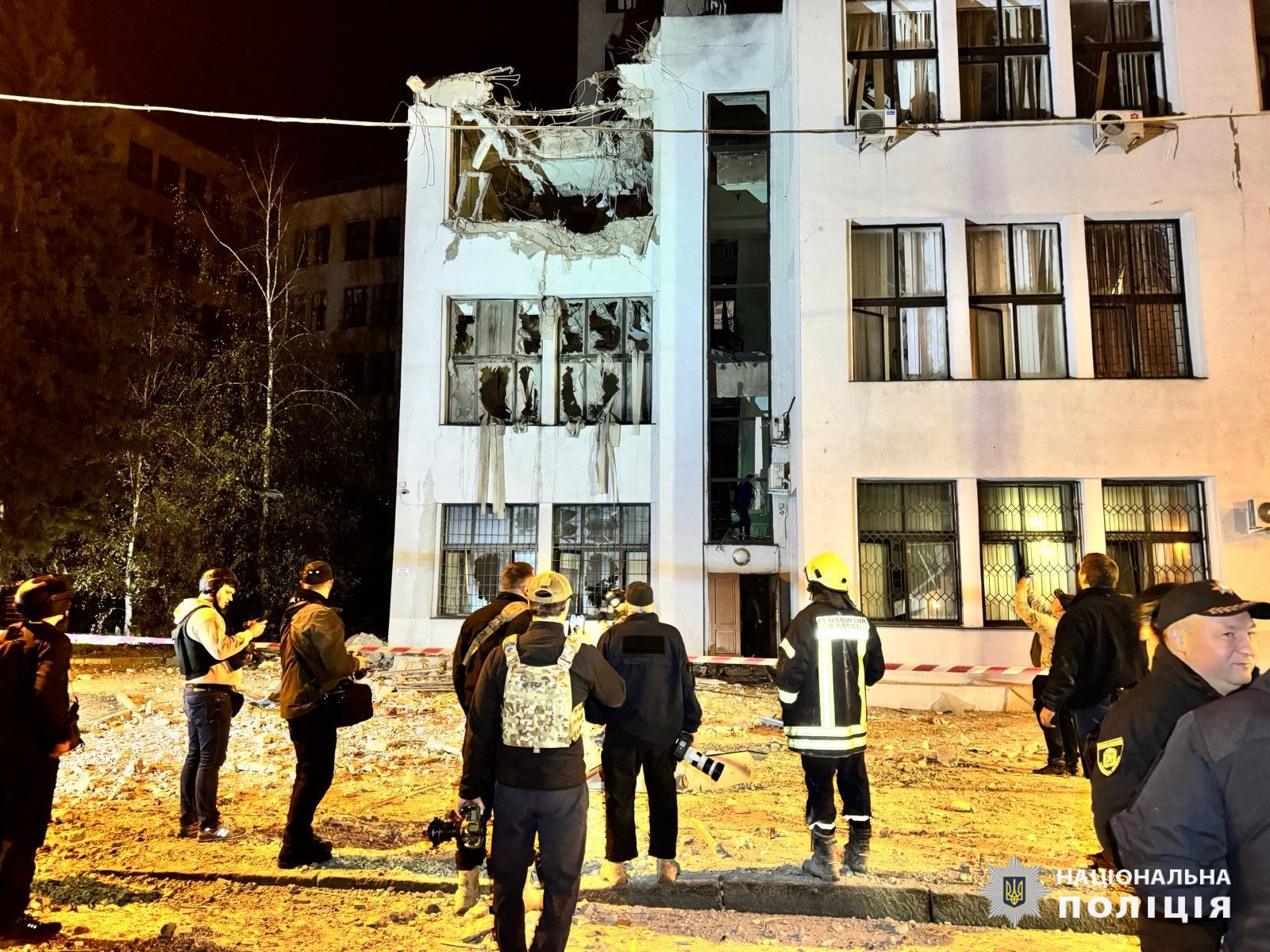 The Derzhprom building in Kharkiv after a separate Russian aerial bomb strike in October 2024