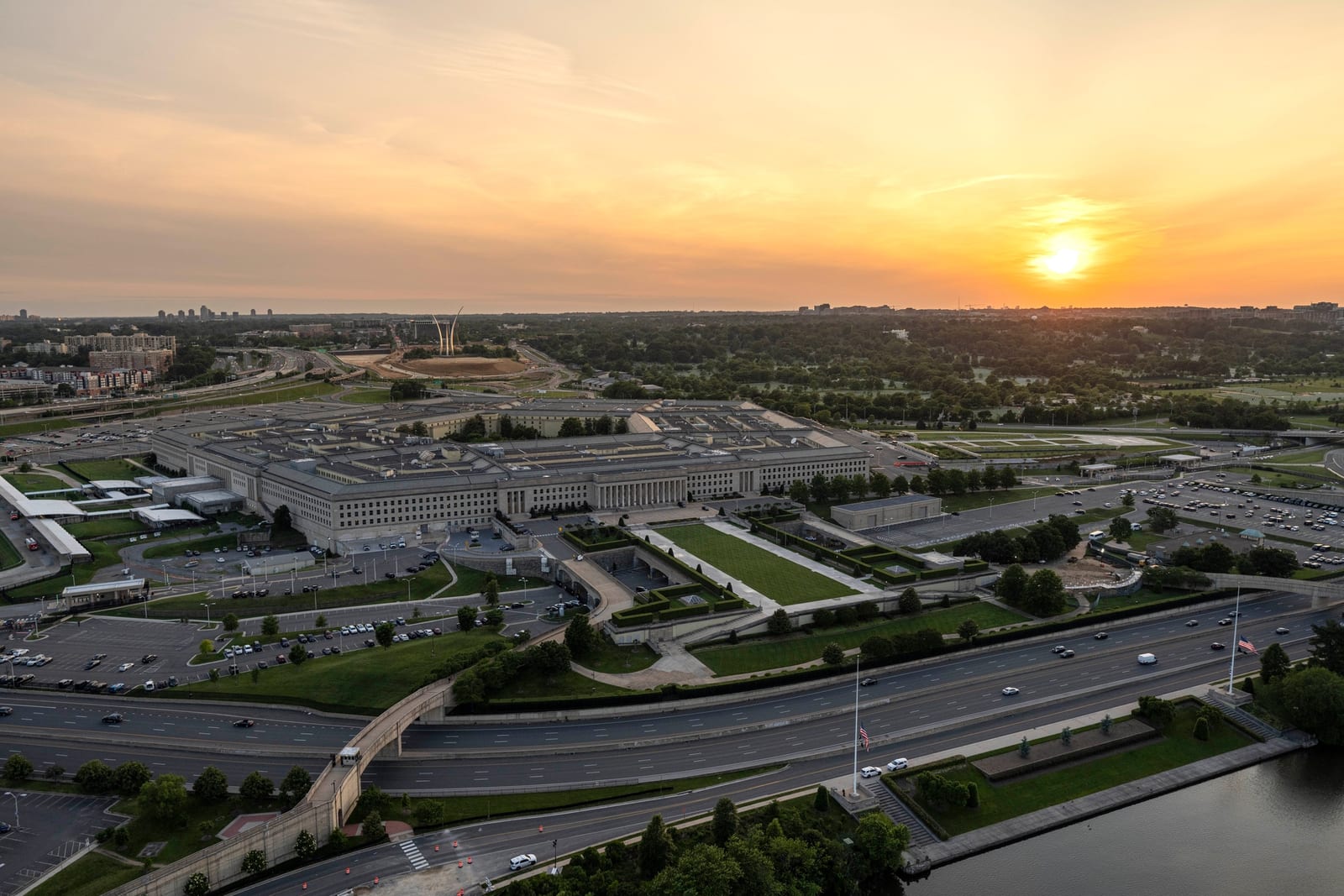Aerial view of the Pentagon building in Washington, D.C.