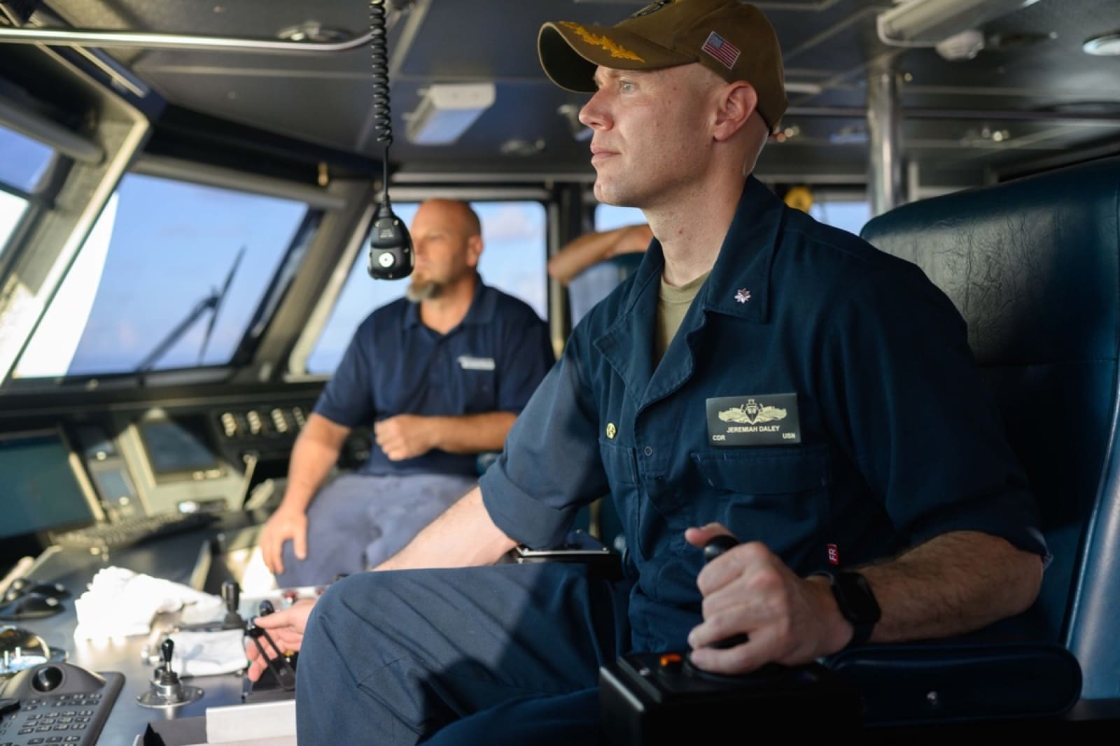 US Navy unmanned surface vessel Ranger conducting underway replenishment at sea