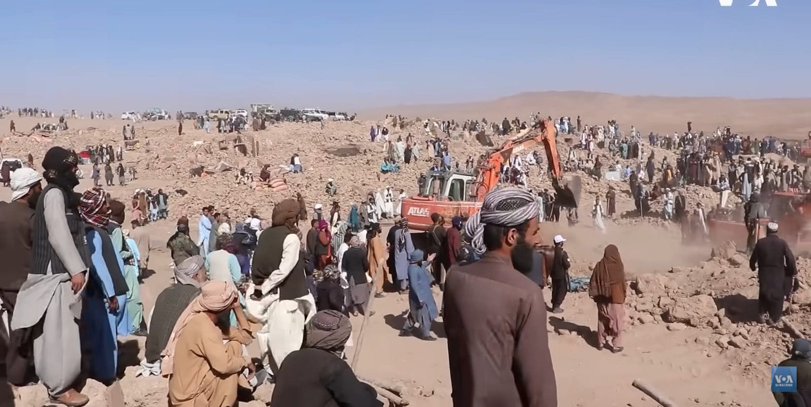 Rescuers searching for earthquake casualties in Herat province after the October 2023 earthquakes