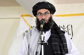 Portrait of Mohammad Khalid Hanafi, the Taliban minister who oversees enforcement of Afghanistan's virtue and vice law