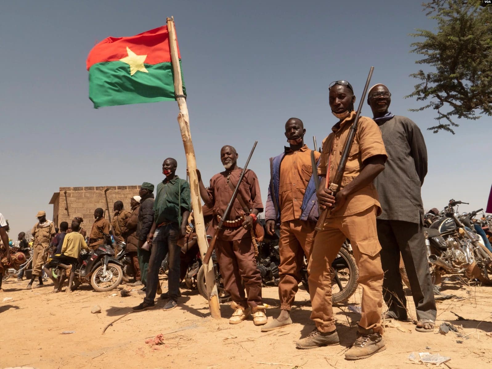 Members of Burkina Faso's VDP civilian self-defense militia gather in Zagtouli to mark the organization's anniversary, February 14, 2021