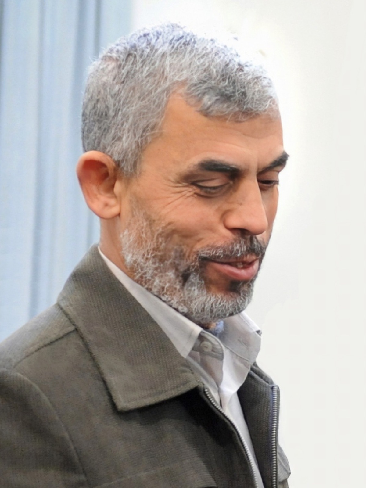 Portrait of Yahya Sinwar, Hamas's Gaza leader, killed by Israeli troops in Rafah in October 2024