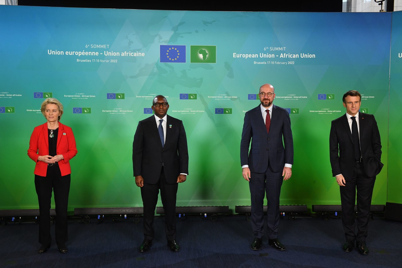 European Union and African Union leaders at the 6th EU-AU Summit on February 17, 2022