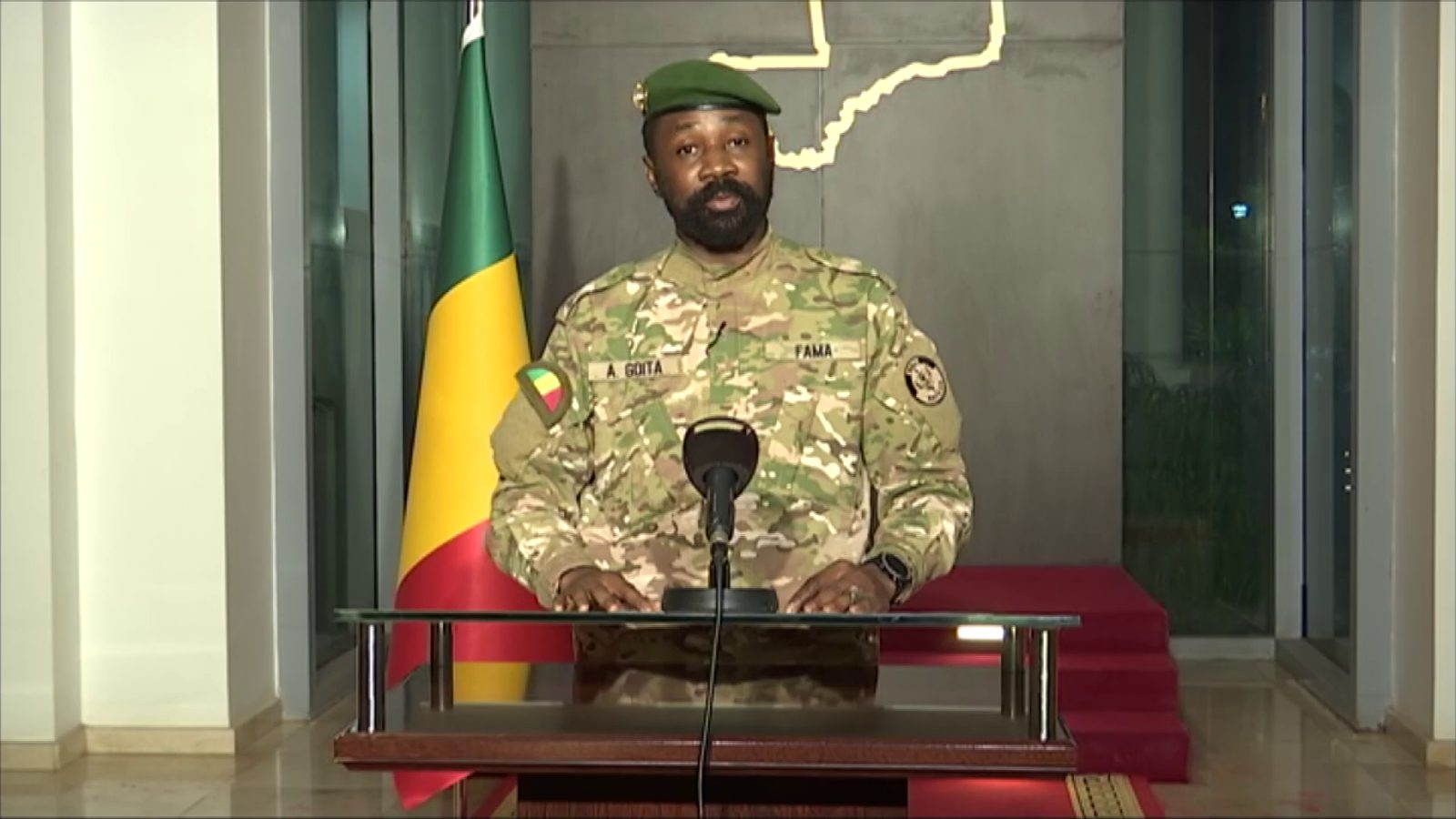 Portrait of Colonel Assimi Goita, Mali's transitional and later president