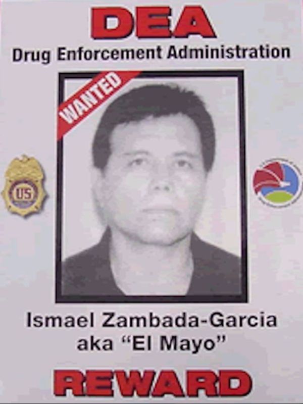 DEA wanted poster photograph of Sinaloa Cartel co-founder Ismael 'El Mayo' Zambada García