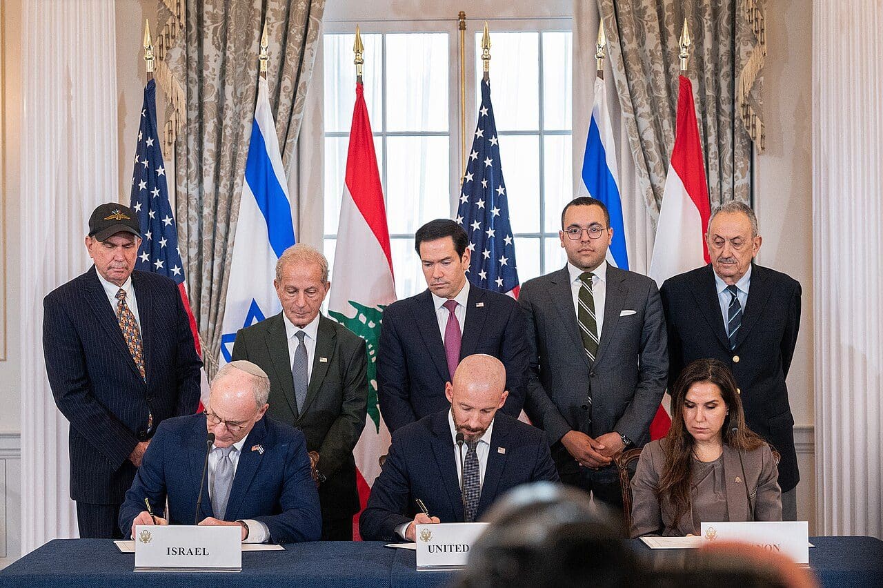 Secretary of State Marco Rubio participates in the Trilateral Framework signing ceremony between the United States, Lebanon, and Israel at the State Department, June 26, 2026