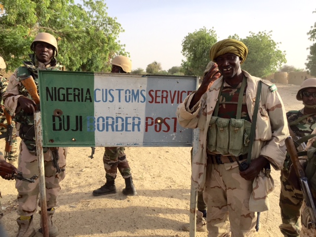 Nigerien soldiers at a border post near Diffa, Niger, during the multinational offensive against Boko Haram, March 2015