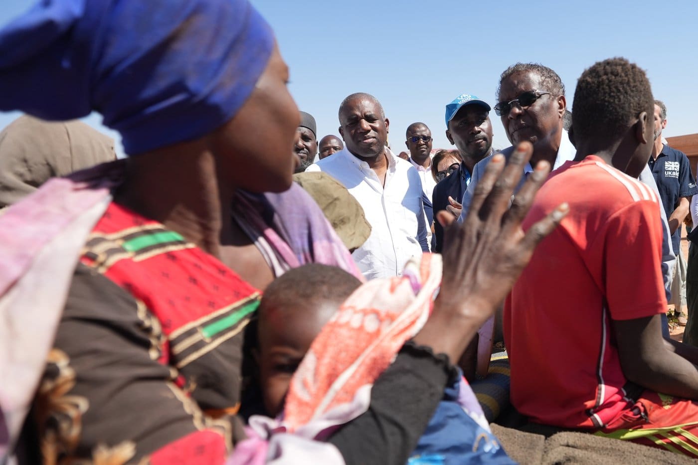 Sudanese refugees at the Chad-Sudan border crossing near Adre, Chad