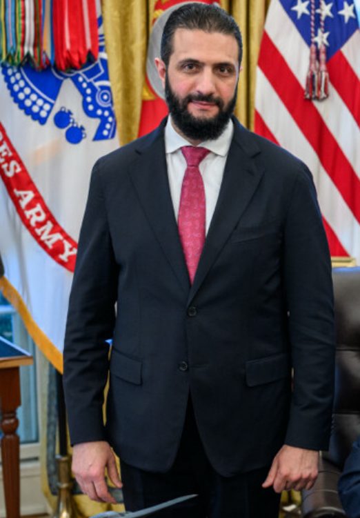 US President Donald Trump and Syrian President Ahmed al-Sharaa together at the White House