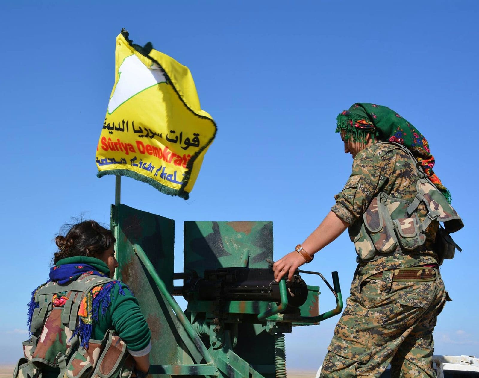 Kurdish YPG fighters in the field shortly after the formation of the Syrian Democratic Forces