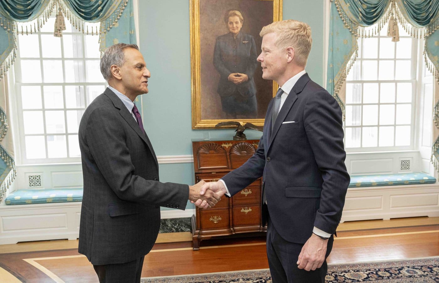 UN Special Envoy for Yemen Hans Grundberg, whose office brokered the April 2022 nationwide truce, meeting with a U.S. deputy secretary of state in Washington
